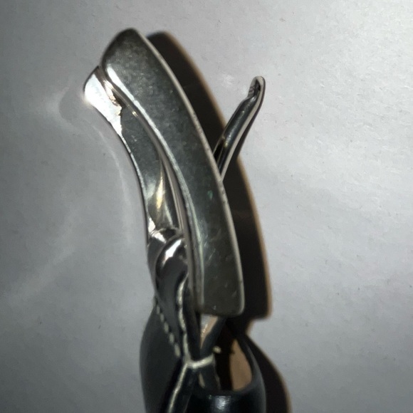 Anne Klein black silver leather vintage boho Y2K belt Size Small/Medium - Picture 13 of 15